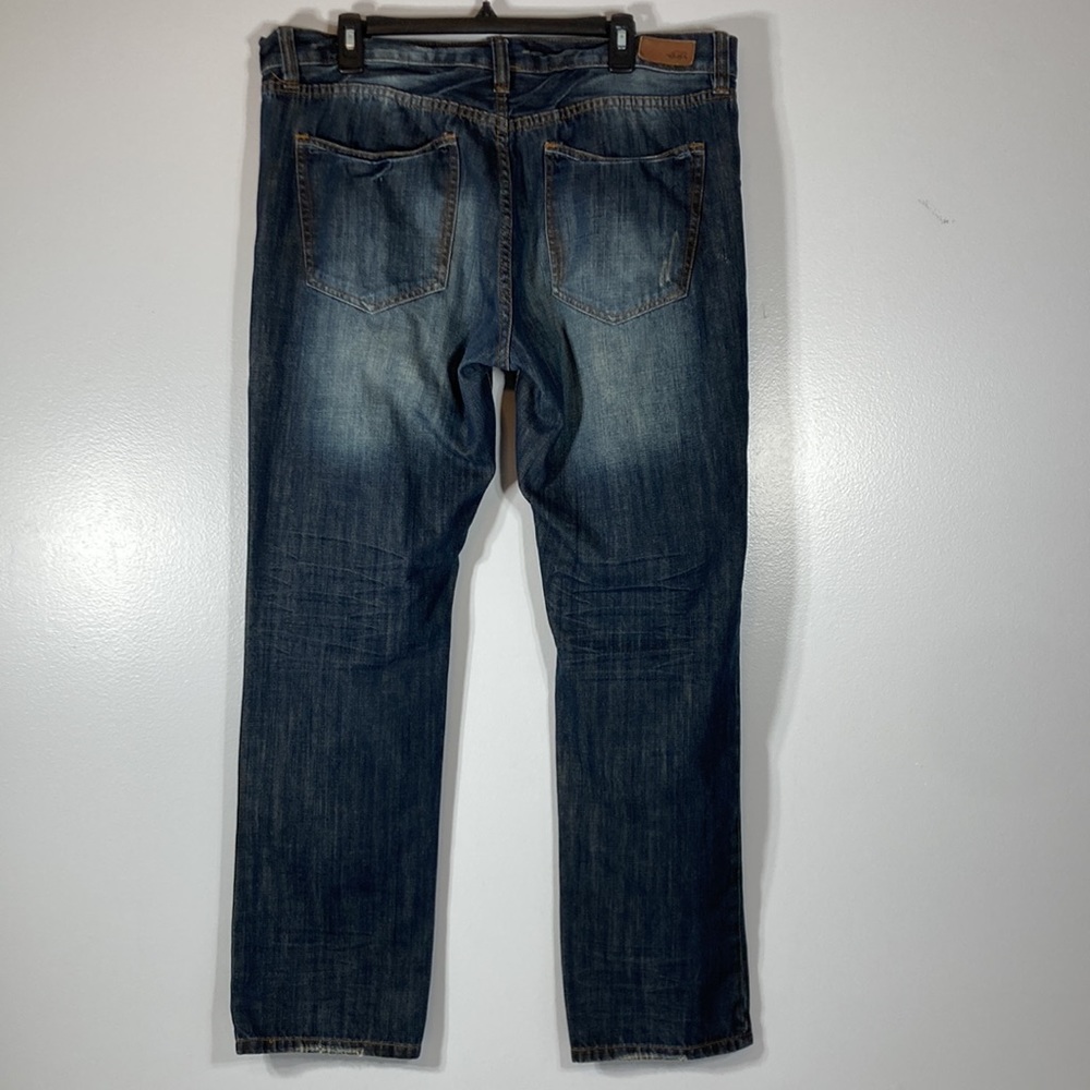 Ecko Unlimited 711 Slim Fit Mens Jeans Size 38 x 32 dark wash Distressed